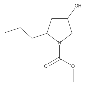 Methyl (2R,4S)-4-hydroxy-2-propyl-pyrrolidine-1-carboxylate结构式
