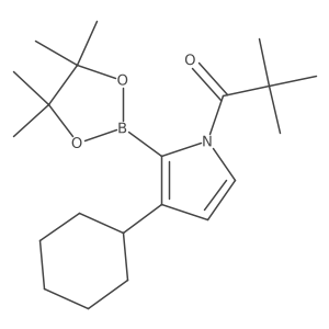 1-(3-Cyclohexyl-2-(4,4,5,5-tetramethyl-1,3,2-dioxaborolan-2-yl)-1H-pyrrol-1-yl)-2,2-dimethylpropan-1-one结构式