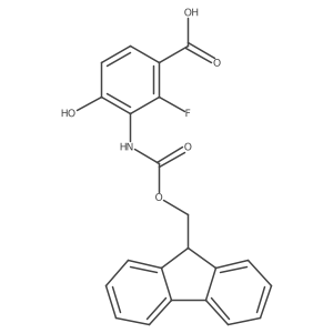 3-({[(9H-fluoren-9-yl)methoxy]carbonyl}amino)-2-fluoro-4-hydroxybenzoic acid结构式