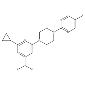 2-Cyclopropyl-4-(difluoromethyl)-6-[4-(5-fluoropyrimidin-2-yl)piperazin-1-yl]pyrimidine Structure