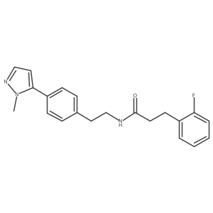 3-(2-fluorophenyl)-N-{2-[4-(1-methyl-1H-pyrazol-5-yl)phenyl]ethyl}propanamide结构式