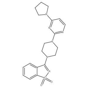 3-{4-[4-(Pyrrolidin-1-yl)pyrimidin-2-yl]piperazin-1-yl}-1lambda6,2-benzothiazole-1,1-dione Structure