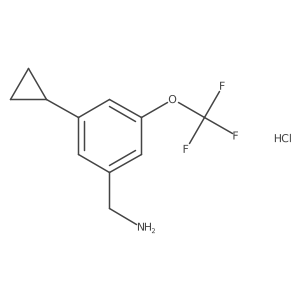 (3-Cyclopropyl-5-(trifluoromethoxy)phenyl)methanamine hydrochloride Structure