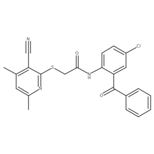 N-(2-Benzoyl-4-chlorophenyl)-2-[(3-cyano-4,6-dimethylpyridin-2-YL)sulfanyl]acetamide Structure
