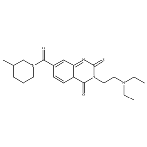 3-[2-(diethylamino)ethyl]-7-(3-methylpiperidine-1-carbonyl)-2-sulfanylidene-4aH-quinazolin-4-one结构式
