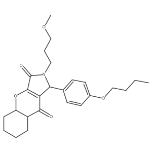 1-(4-butoxyphenyl)-2-(3-methoxypropyl)-4a,5,6,7,8,8a-hexahydro-1H-chromeno[2,3-c]pyrrole-3,9-dione结构式