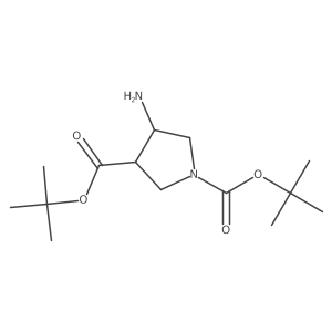 (3R,4R)-di-tert-butyl 4-aminopyrrolidine-1,3-dicarboxylate Structure