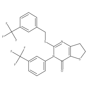2-((3-(trifluoromethyl)benzyl)thio)-3-(3-(trifluoromethyl)phenyl)-6,7-dihydrothieno[3,2-d]pyrimidin-4(3H)-one Structure