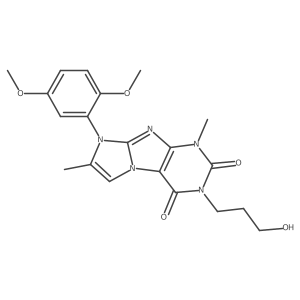 8-(2,5-dimethoxyphenyl)-3-(3-hydroxypropyl)-1,7-dimethyl-1H-imidazo[2,1-f]purine-2,4(3H,8H)-dione结构式