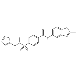4-(N-(furan-2-ylmethyl)-N-methylsulfamoyl)-N-(2-methylbenzo[d]thiazol-5-yl)benzamide结构式