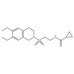 N-(2-((6,7-dimethoxy-3,4-dihydroisoquinolin-2(1H)-yl)sulfonyl)ethyl)cyclopropanecarboxamide结构式