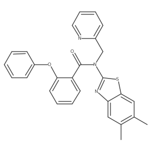 N-(5,6-dimethylbenzo[d]thiazol-2-yl)-2-phenoxy-N-(pyridin-2-ylmethyl)benzamide结构式