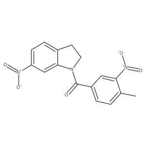 (2,3-Dihydro-6-nitro-1H-indol-1-yl)(4-methyl-3-nitrophenyl)methanone Structure