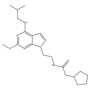 2-cyclopentyl-N-(2-(4-(isobutylamino)-6-(methylthio)-1H-pyrazolo[3,4-d]pyrimidin-1-yl)ethyl)acetamide Structure