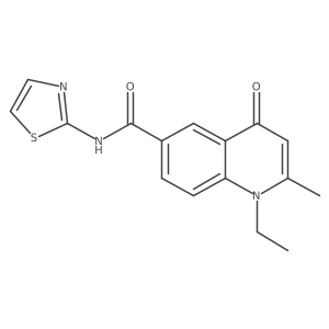 1-ethyl-2-methyl-4-oxo-N-(1,3-thiazol-2-yl)quinoline-6-carboxamide结构式