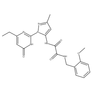 N1-(1-(4-ethyl-6-oxo-1,6-dihydropyrimidin-2-yl)-3-methyl-1H-pyrazol-5-yl)-N2-(2-methoxybenzyl)oxalamide结构式