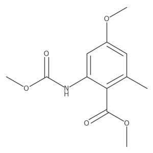 Methyl 4-methoxy-2-(methoxycarbonylamino)-6-methylbenzoate结构式