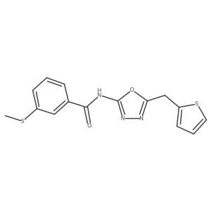 3-(methylthio)-N-(5-(thiophen-2-ylmethyl)-1,3,4-oxadiazol-2-yl)benzamide Structure