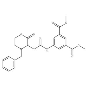 Dimethyl 5-{[(4-benzyl-2-oxomorpholin-3-yl)acetyl]amino}isophthalate Structure
