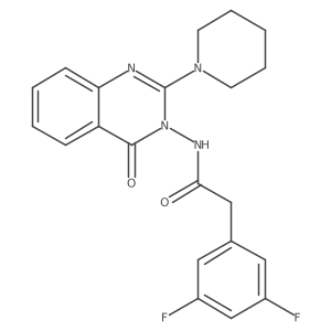 2-(3,5-difluorophenyl)-N-(4-oxo-2-piperidin-1-yl-4H-quinazolin-3-yl)acetamide结构式