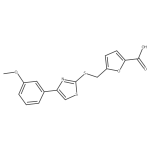 5-({[4-(3-Methoxyphenyl)-1,3-thiazol-2-yl]sulfanyl}methyl)furan-2-carboxylic acid结构式
