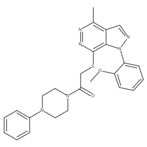 COc1ccccc1-n1ncc2c(C)nnc(SCC(=O)N3CCN(c4ccccc4)CC3)c21结构式