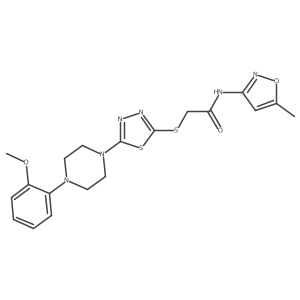 2-((5-(4-(2-methoxyphenyl)piperazin-1-yl)-1,3,4-thiadiazol-2-yl)thio)-N-(5-methylisoxazol-3-yl)acetamide Structure
