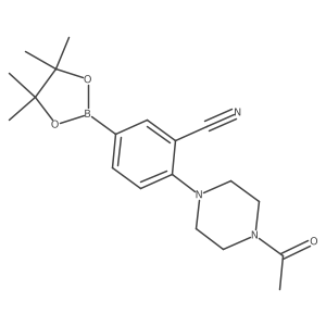 2-(4-Acetyl-1-piperazinyl)-5-(4,4,5,5-tetramethyl-1,3,2-dioxaborolan-2-yl)benzonitrile Structure