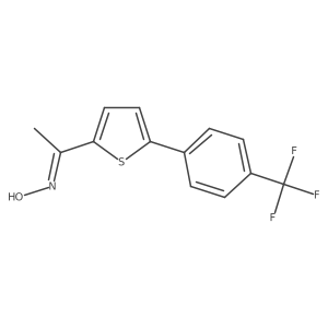 N-(1-{5-[4-(trifluoromethyl)phenyl]thiophen-2-yl}ethylidene)hydroxylamine Structure