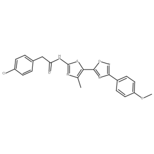 2-(4-chlorophenyl)-N-[(2Z)-5-[3-(4-methoxyphenyl)-1,2,4-oxadiazol-5-yl]-4-methyl-1,3-thiazol-2(3H)-ylidene]acetamide Structure