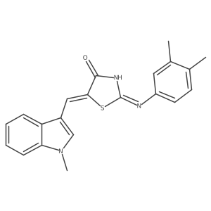 (5Z)-2-(3,4-dimethylanilino)-5-[(1-methylindol-3-yl)methylidene]-1,3-thiazol-4-one Structure