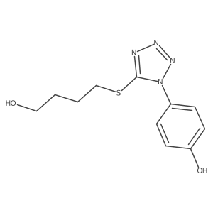 4-(5-((4-Hydroxybutyl)thio)-1h-tetrazol-1-yl)phenol结构式