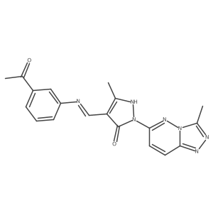 (4E)-4-{[(3-acetylphenyl)amino]methylidene}-5-methyl-2-(3-methyl[1,2,4]triazolo[4,3-b]pyridazin-6-yl)-2,4-dihydro-3H-pyrazol-3-one Structure
