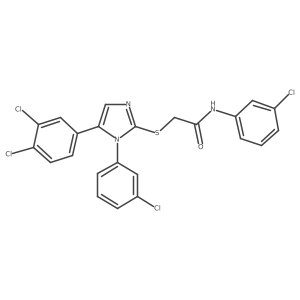 N-(3-chlorophenyl)-2-((1-(3-chlorophenyl)-5-(3,4-dichlorophenyl)-1H-imidazol-2-yl)thio)acetamide结构式