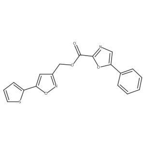 [5-(Thiophen-2-yl)-1,2-oxazol-3-yl]methyl 5-phenyl-1,3-oxazole-2-carboxylate Structure