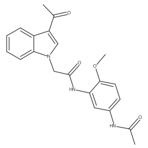 N-[5-(acetylamino)-2-methoxyphenyl]-2-(3-acetyl-1H-indol-1-yl)acetamide结构式