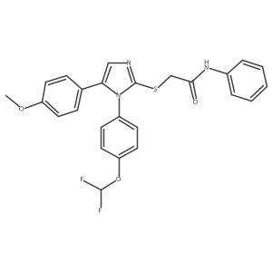 2-((1-(4-(difluoromethoxy)phenyl)-5-(4-methoxyphenyl)-1H-imidazol-2-yl)thio)-N-phenylacetamide Structure