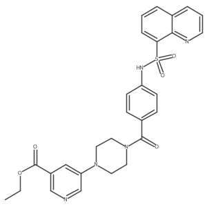 Ethyl 5-[4-[4-[(8-quinolinylsulfonyl)amino]benzoyl]-1-piperazinyl]-3-pyridinecarboxylate结构式