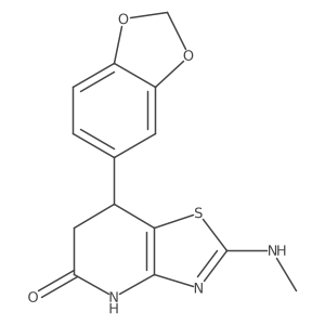 7-(2H-1,3-Benzodioxol-5-yl)-2-(methylamino)-4H,6H,7H-[1,3]thiazolo[4,5-b]pyridin-5-one结构式