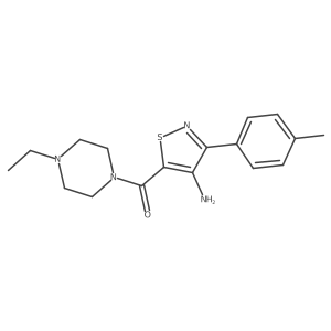 (4-Amino-3-(p-tolyl)isothiazol-5-yl)(4-ethylpiperazin-1-yl)methanone结构式