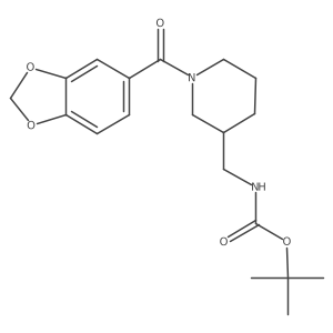 Tert-butyl ((1-(benzo[d][1,3]dioxole-5-carbonyl)piperidin-3-yl)methyl)carbamate Structure