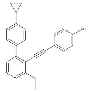5-[2-[4-(6-Cyclopropyl-3-pyridinyl)-6-ethyl-5-pyrimidinyl]ethynyl]-2-pyridinamine Structure