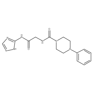N-[2-oxo-2-(1H-1,2,4-triazol-3-ylamino)ethyl]-4-phenylpiperazine-1-carboxamide结构式