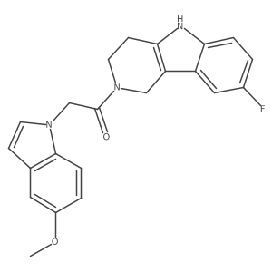 1-(8-fluoro-1,3,4,5-tetrahydro-2H-pyrido[4,3-b]indol-2-yl)-2-(5-methoxy-1H-indol-1-yl)ethanone Structure