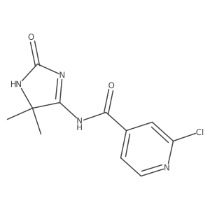 2-chloro-N-(5,5-dimethyl-2-oxo-2,5-dihydro-1H-imidazol-4-yl)pyridine-4-carboxamide结构式