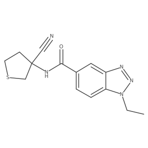 N-(3-cyanothiolan-3-yl)-1-ethyl-1H-1,2,3-benzotriazole-5-carboxamide Structure