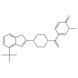 2-methyl-6-(4-(4-(trifluoromethyl)benzo[d]thiazol-2-yl)piperazine-1-carbonyl)pyridazin-3(2H)-one Structure