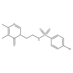 4-bromo-N-(2-(4,5-dimethyl-6-oxopyrimidin-1(6H)-yl)ethyl)benzenesulfonamide结构式