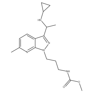 Methyl (3-(3-(1-(cyclopropylamino)ethyl)-6-methyl-1H-pyrazolo[3,4-b]pyridin-1-yl)propyl)carbamate Structure