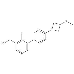 2-Fluoro-3-[2-(3-methoxy-1-azetidinyl)-5-pyrimidinyl]benzenemethanol Structure